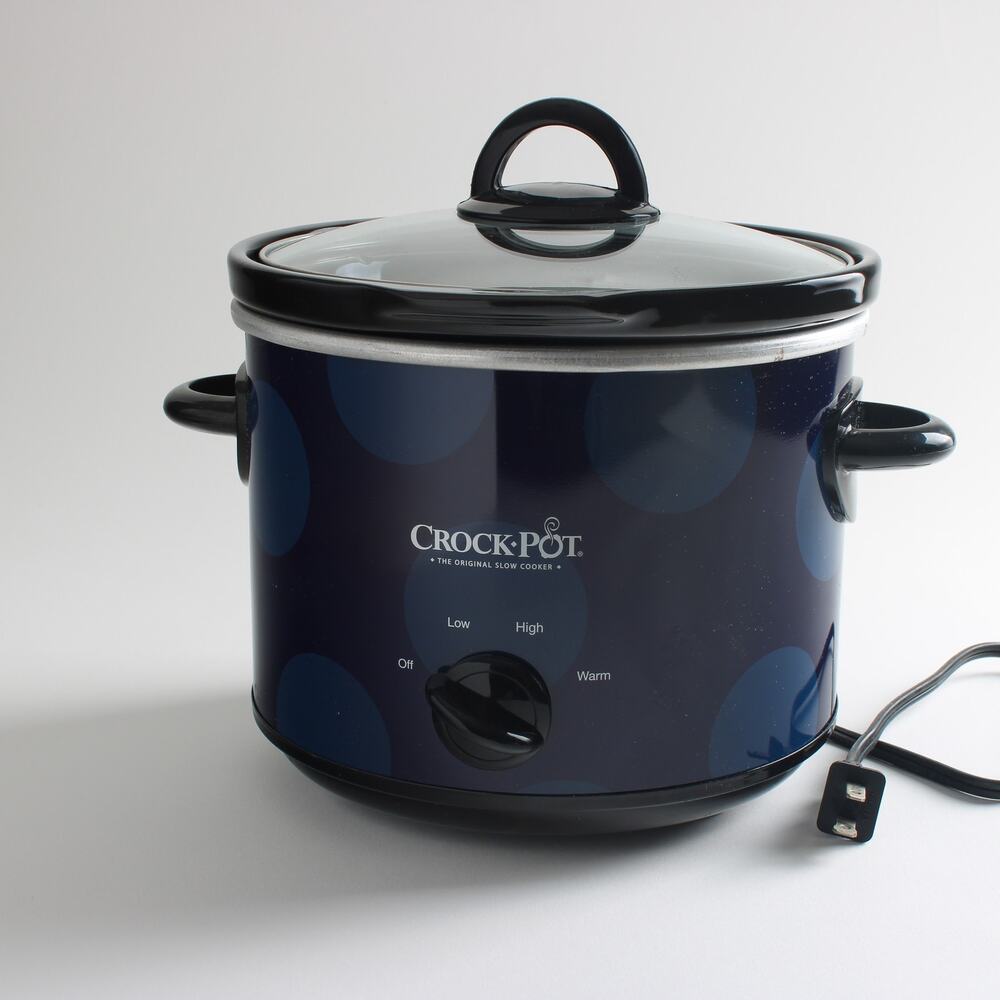 Classic Crockpot 3 Qt. Manual Slow Cooker – Vibrant Blue Design (SCR300-NDT)